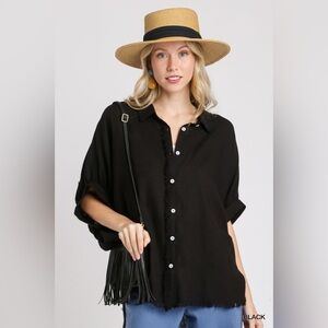 #003 Umgee Black Button-Down Shirt